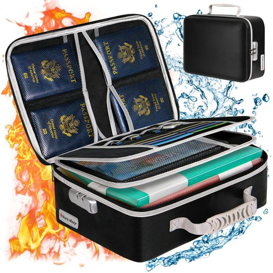 Voncabay Fireproof Document Bag with Lock