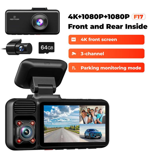 REDTIGER 4K 3 Channel Dash Cam