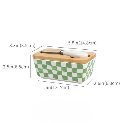 🌿 The Pastoral Pantry: Country-Style Ceramic Butter & Cheese Box