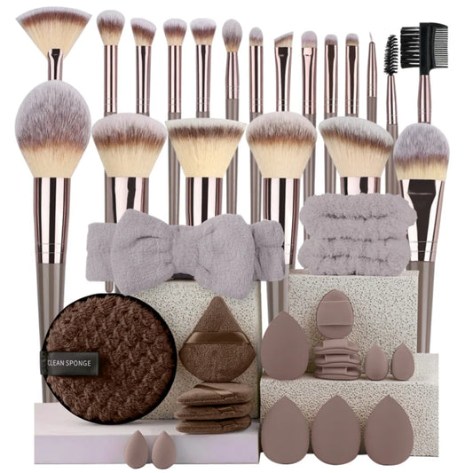 🎨 The Flawless Canvas: Premium Multi-Piece Cosmetic Brush & Kabuki Set