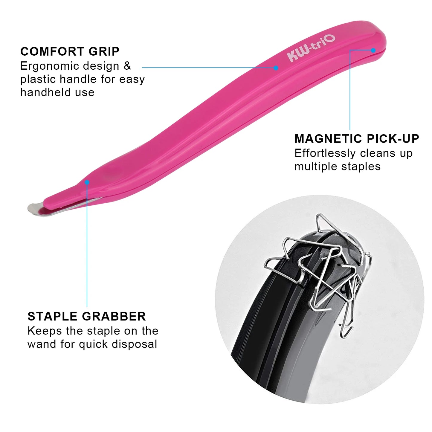 Portable Staple Remover Featured Easy Pull Pen-Type Magnetic Head