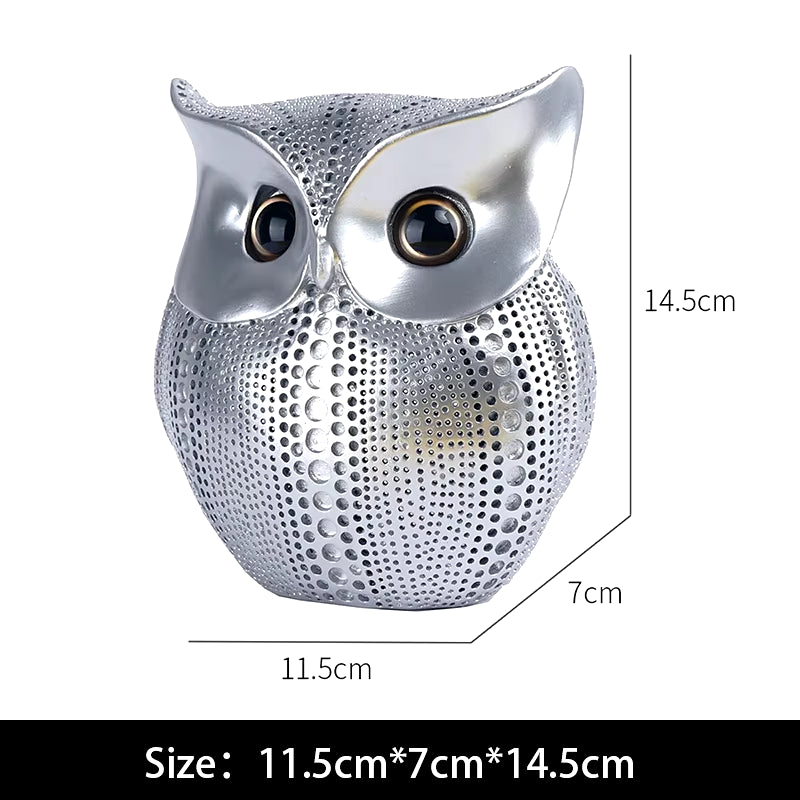 Nordic Owl Statue for Home Decor, Crafted Figurinesresin Animal Sculptures Collection for Bedroom, Office Book Shelf, TV Decorat