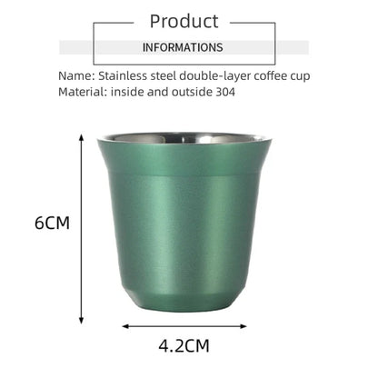 ☕ The Espresso Essential: 80ml Double-Wall Stainless Steel Mini Coffee Cups