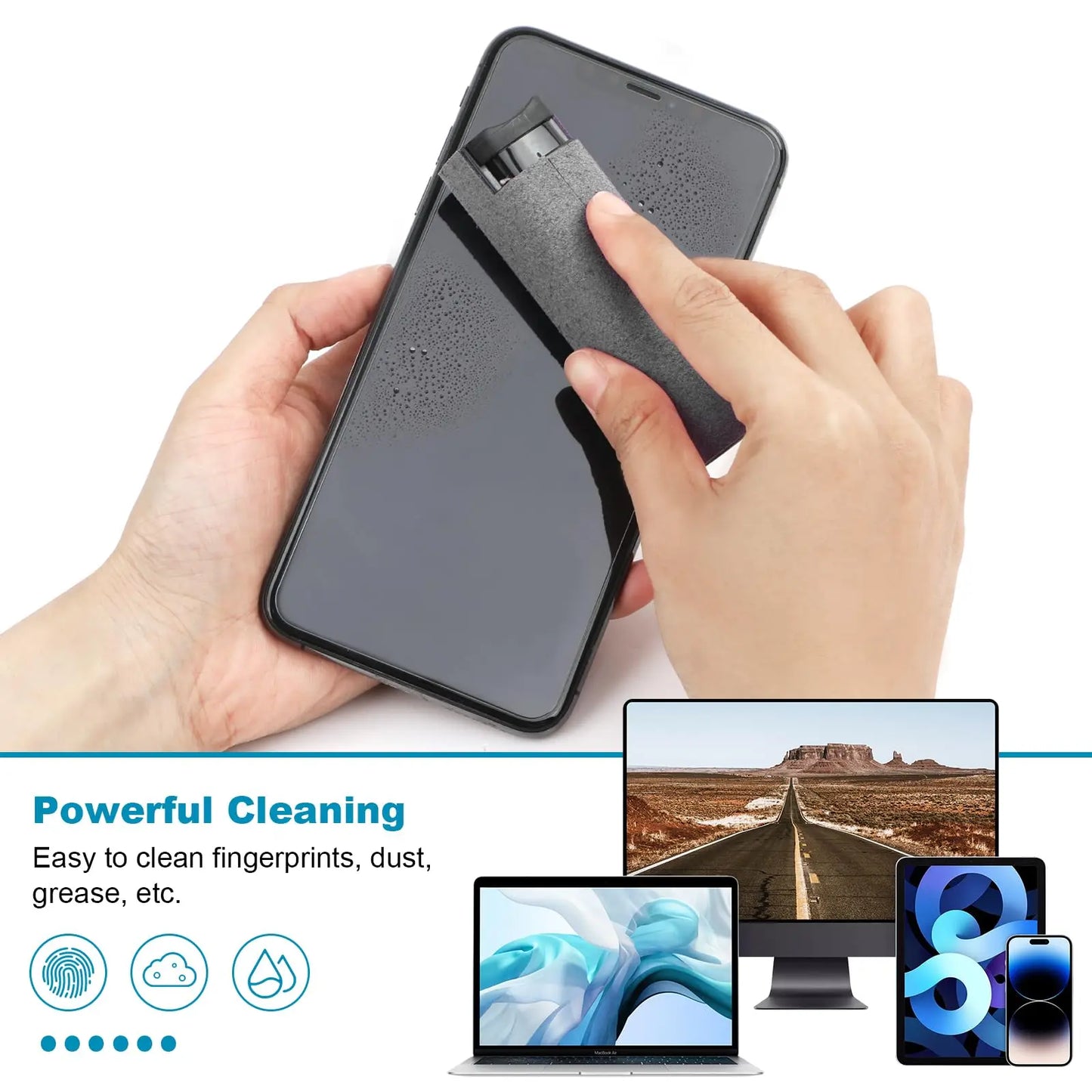 Microfiber Screen Cleaner Spray Bottle Set Mobile Phone Ipad Computer Microfiber Cloth Wipe Iphone Cleaning Glasses Wipes