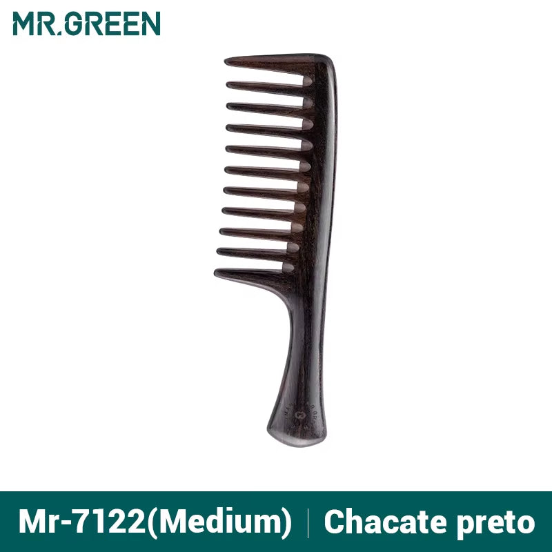 MR.GREEN Natural Wood Wide-Tooth Comb – Gentle Care for Healthy Hair