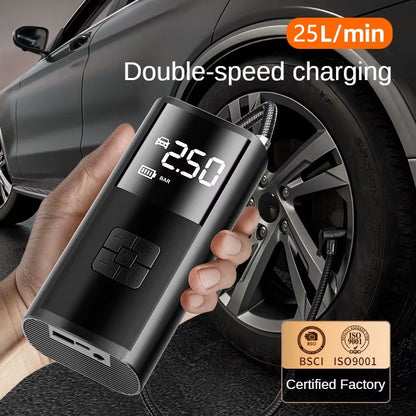 🚗 Power Your Journey: The 150PSI Wireless Portable Car Air Compressor