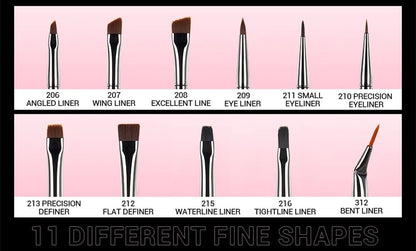 11‑Piece Professional Eyeliner Brush Set