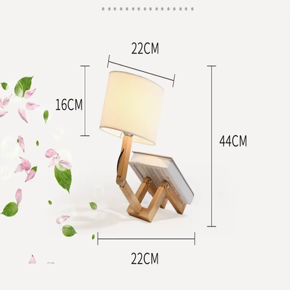 💡 Light Up Your Creativity: The Adjustable Robot-Shape Wooden Table Lamp