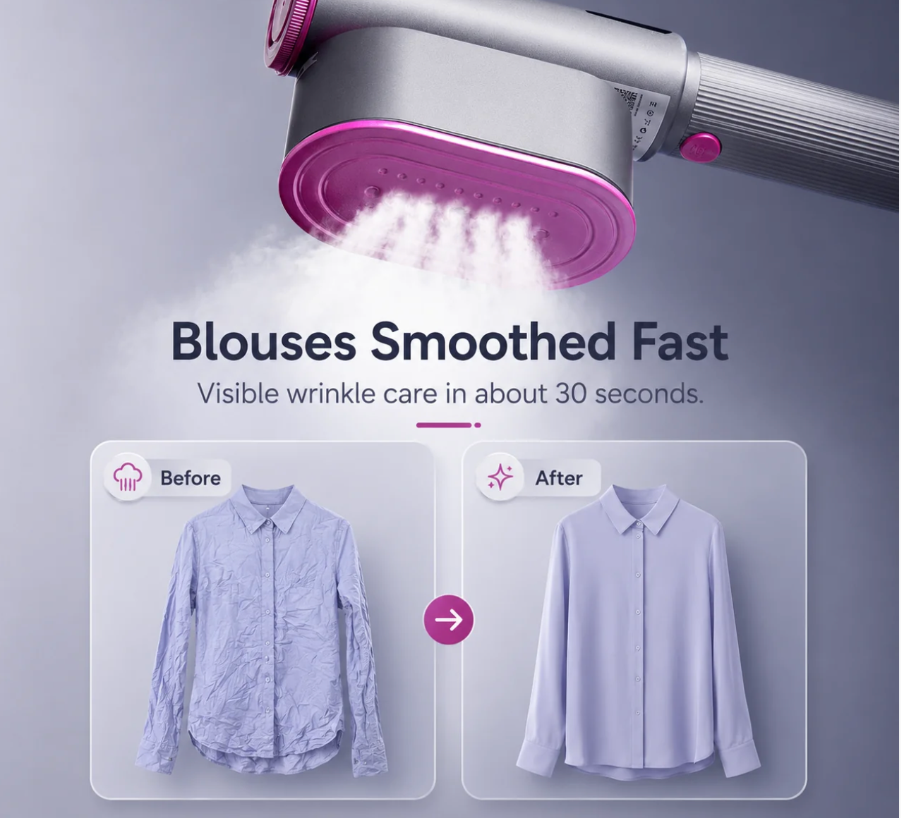 💨 Multifunctional Foldable Digital Control Travel Garment Steamer