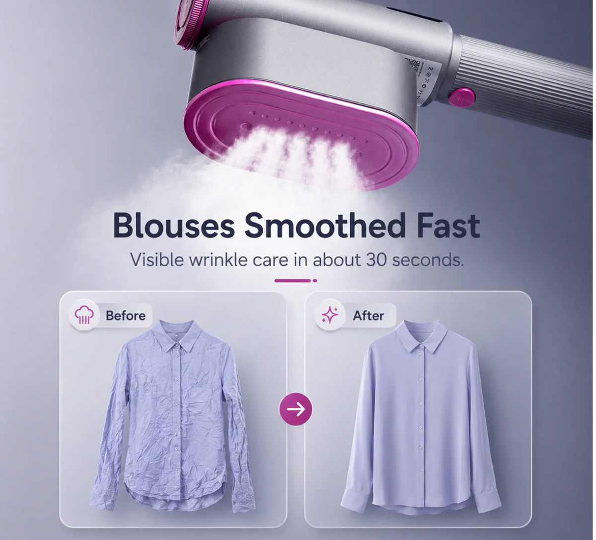 💨 Multifunctional Foldable Digital Control Travel Garment Steamer