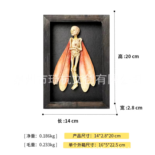 Gothic Home Decor Mummified Fairy Fairy Skeleton Witchy Decor Fairy Specimen Statue Picture Frames Display Painting