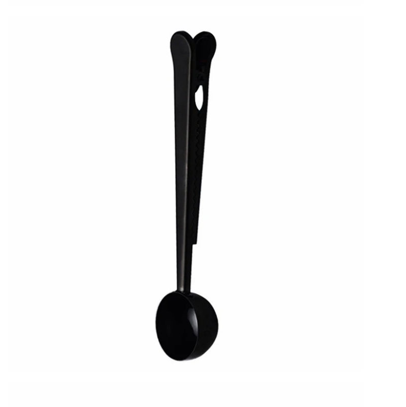 ☕ The Barista’s Bond: 2-in-1 Stainless Steel Coffee Scoop & Bag Clip