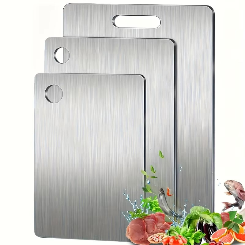 🔪 The Trio of Precision: 3-Piece Stainless Steel Cutting Board Set
