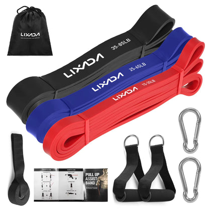 5 Packs Pull up Assist Bands Set Resistance Loop Bands Powerlifting Workout Exercise Stretch Bands and Carry Bag