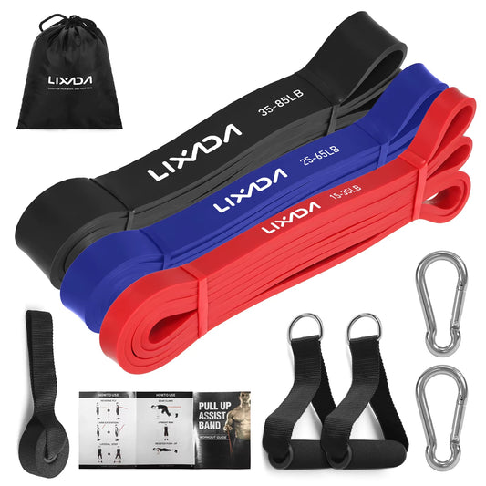 5 Packs Pull up Assist Bands Set Resistance Loop Bands Powerlifting Workout Exercise Stretch Bands and Carry Bag