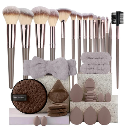 🎨 The Flawless Canvas: Premium Multi-Piece Cosmetic Brush & Kabuki Set
