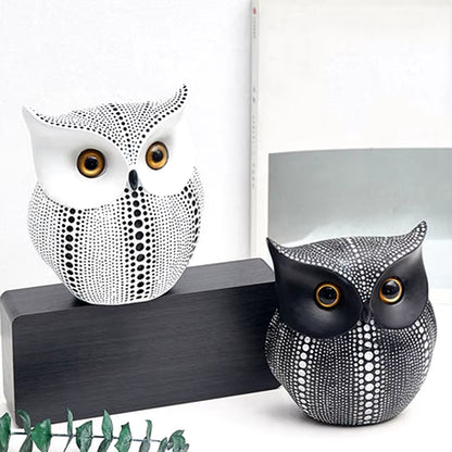 Nordic Owl Statue for Home Decor, Crafted Figurinesresin Animal Sculptures Collection for Bedroom, Office Book Shelf, TV Decorat