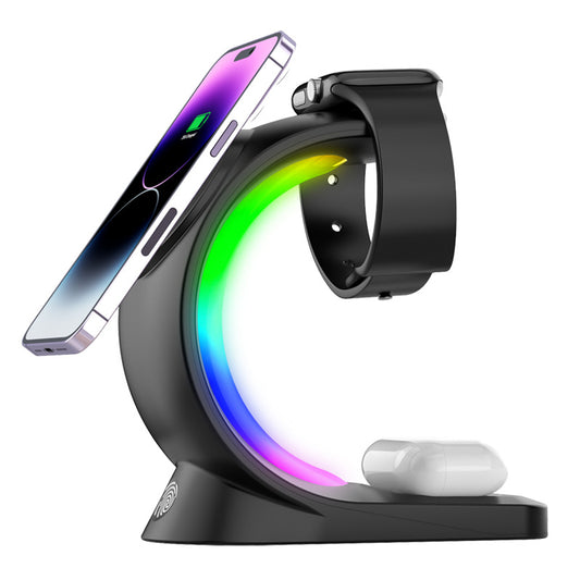 4-in-1 Magnetic Wireless Charging Station with RGB Light