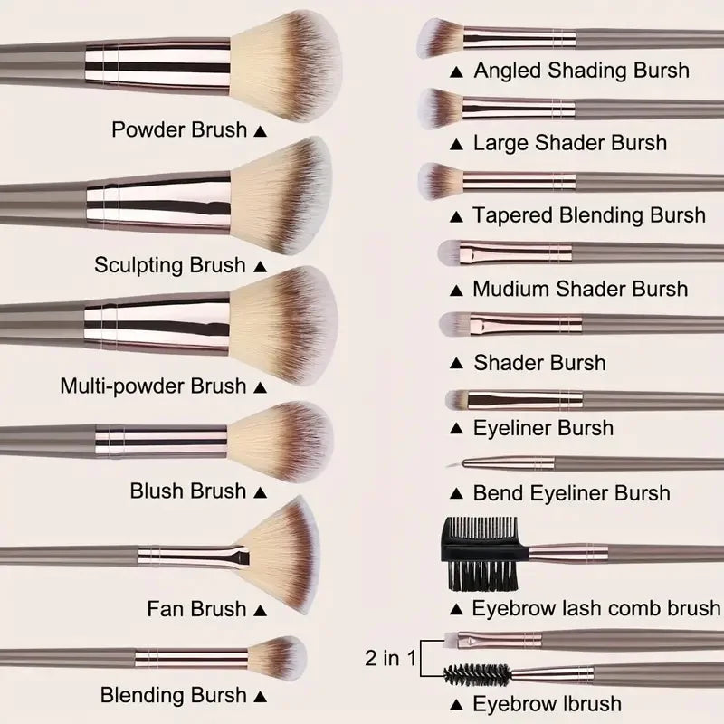 🎨 The Flawless Canvas: Premium Multi-Piece Cosmetic Brush & Kabuki Set