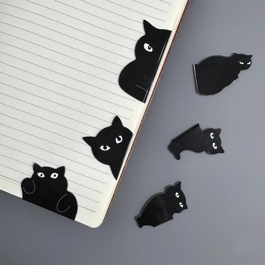 Halloween | Black Cat Magnetic Bookmarks — 6 / 7-Piece Set
