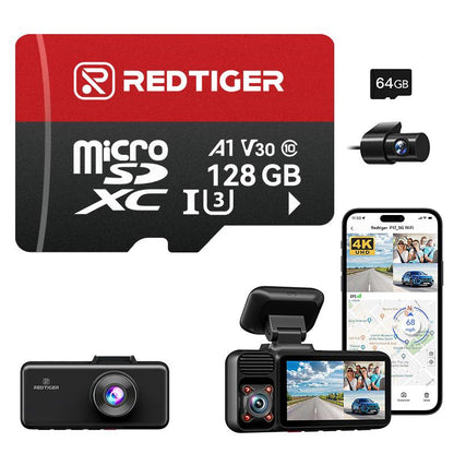 REDTIGER 4K 3 Channel Dash Cam