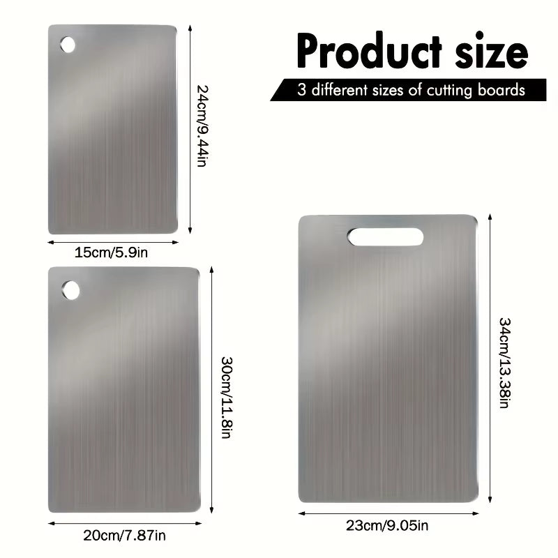 🔪 The Trio of Precision: 3-Piece Stainless Steel Cutting Board Set