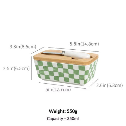 🌿 The Pastoral Pantry: Country-Style Ceramic Butter & Cheese Box