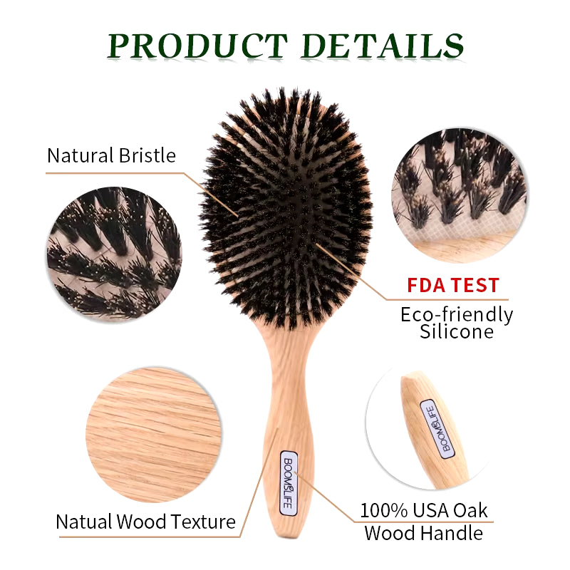 Boar Bristle Hair Brush for Hair Detangle