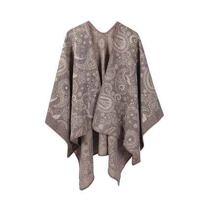 🧣 The Artisanal Wrap: Women's Jacquard Paisley Wool Cross Shawl