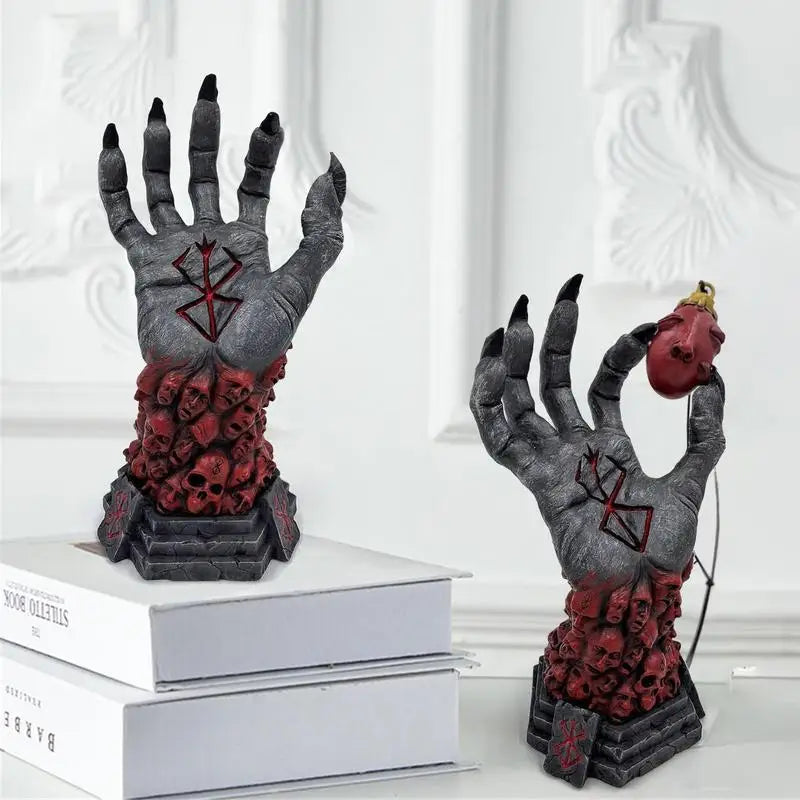 Berserk Figure Hand of God Statue Anime Handcraft Resin Ornament Halloween Skeleton Figurine Craft Desk Decoration Scary Decor