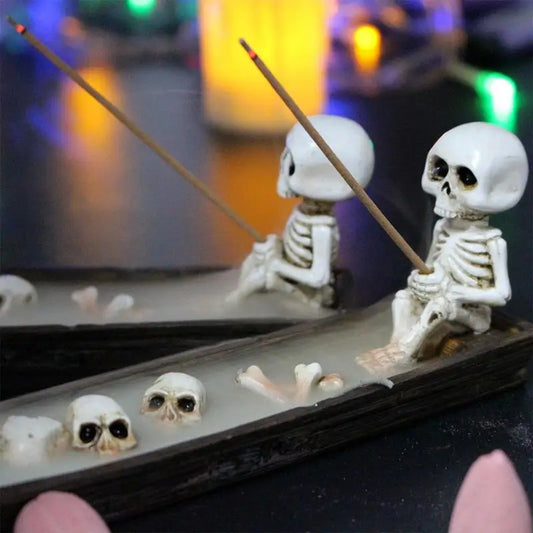 Halloween | Creative Skull & Ghost Resin Incense Holder — Decorative Tray for Home & altar
