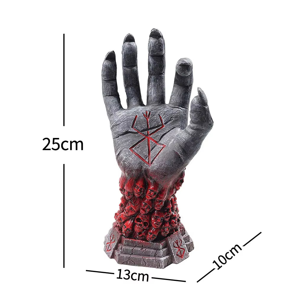 Berserk Figure Hand of God Statue Anime Handcraft Resin Ornament Halloween Skeleton Figurine Craft Desk Decoration Scary Props