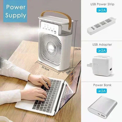 🌬️ The Personal Oasis: 3-in-1 Portable Desktop Air Cooler, Humidifier & LED Night Light