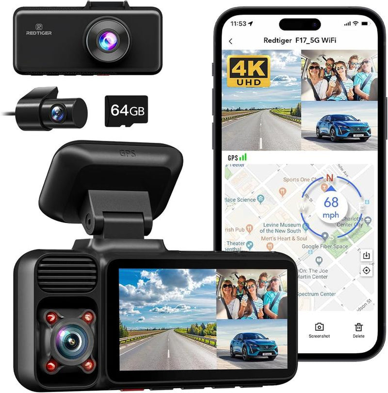 REDTIGER 4K 3 Channel Dash Cam