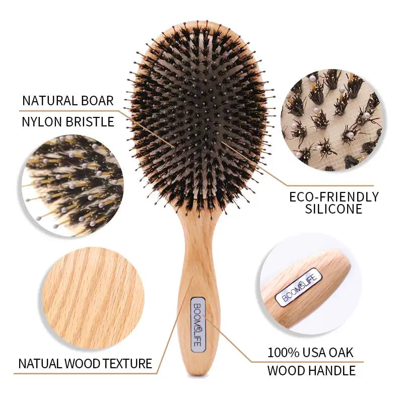 Boar Bristle Hair Brush for Hair Detangle