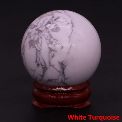 Halloween | 40MM Halloween Crystal Sphere – Natural Gemstone Energy Ball with Wooden Stand