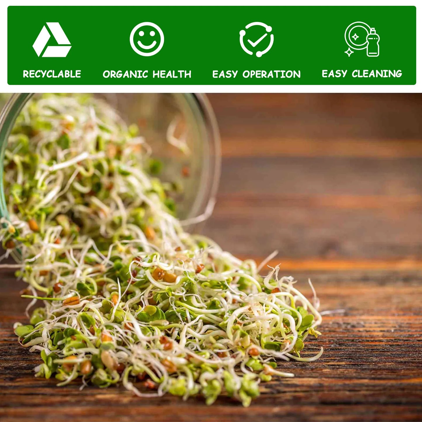 🌱 Harvest Health at Home: The Deluxe Glass Seed Sprouting Jar Kit