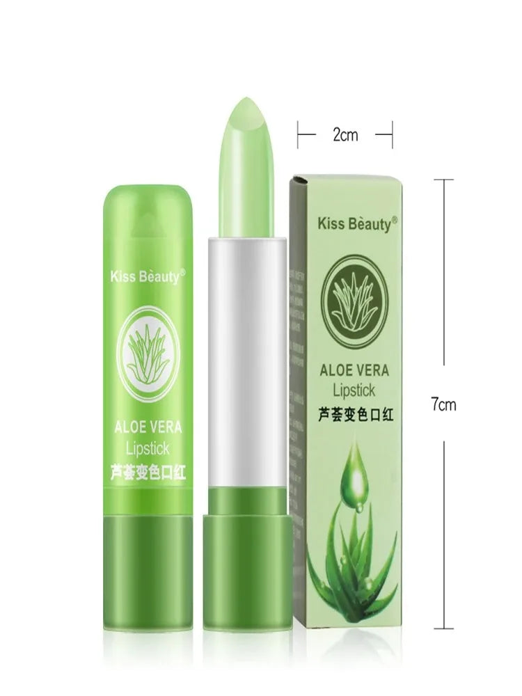 🌿 The Botanical Bloom: Aloe Vera Color-Changing Moisturizing Lipstick