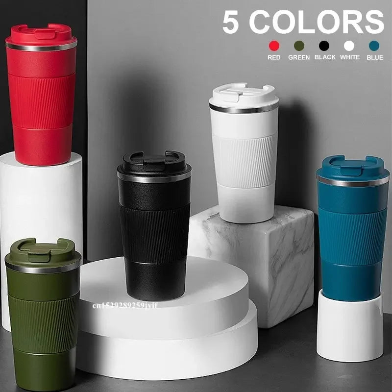 ☕ Brew-Ready Brilliance: The Non-Slip Stainless Steel Thermal Coffee Mug