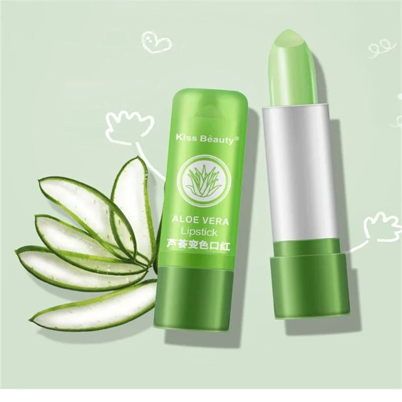 🌿 The Botanical Bloom: Aloe Vera Color-Changing Moisturizing Lipstick