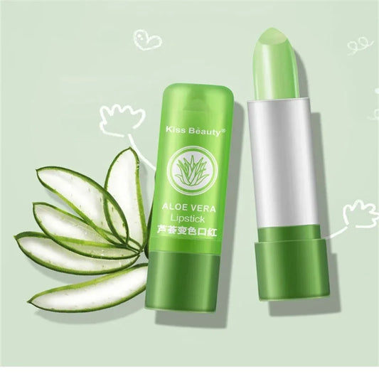 🌿 The Botanical Bloom: Aloe Vera Color-Changing Moisturizing Lipstick