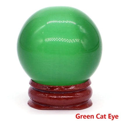 Halloween | 40MM Halloween Crystal Sphere – Natural Gemstone Energy Ball with Wooden Stand