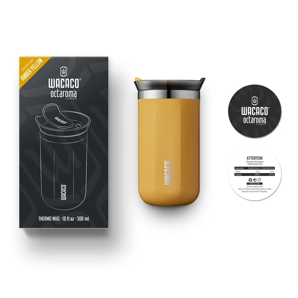 ☕ Vacuum Insulated Precision: The WACACO Octaroma Double-Wall Stainless Steel Coffee Mug