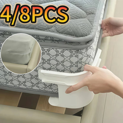 4PCS Invisible Heavy Duty Bedsheet Corner Tightener Clips Mattress Straps for All Sheet Sizes Non-Slip Holders Secure Bed Sheets
