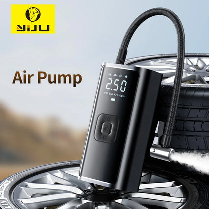 YIJU Rechargeable Car Air Pump – Digital Cordless Tire Inflator