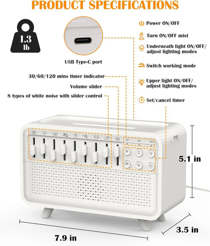 ✨ Master Your Sanctuary: The 4-in-1 Bluetooth Sleep Therapy System