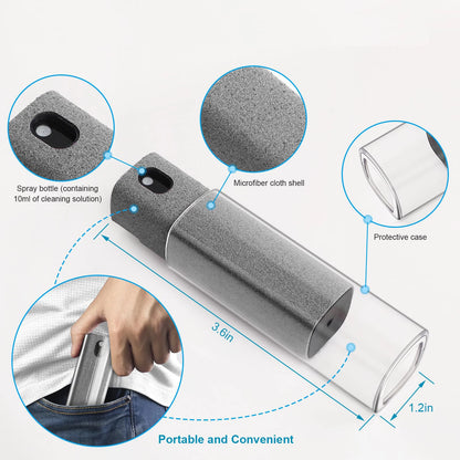 Microfiber Screen Cleaner Spray Bottle Set Mobile Phone Ipad Computer Microfiber Cloth Wipe Iphone Cleaning Glasses Wipes