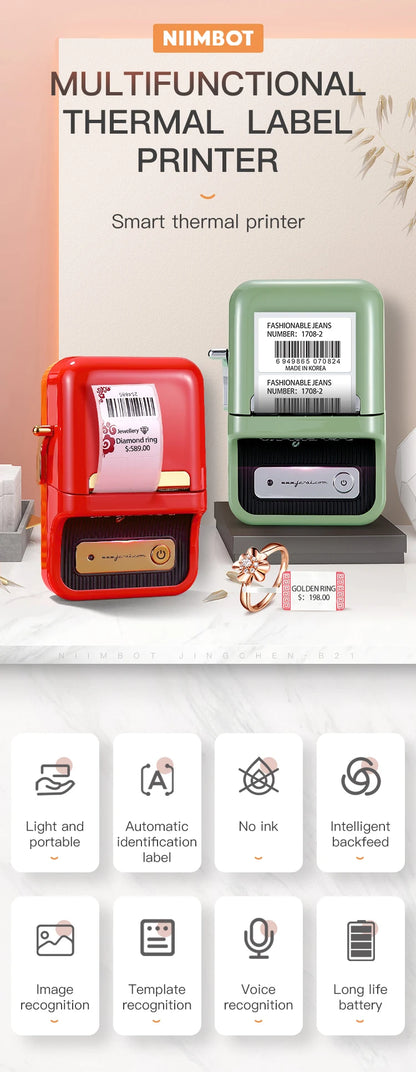 B21 Mini Portable Thermal Label Printer