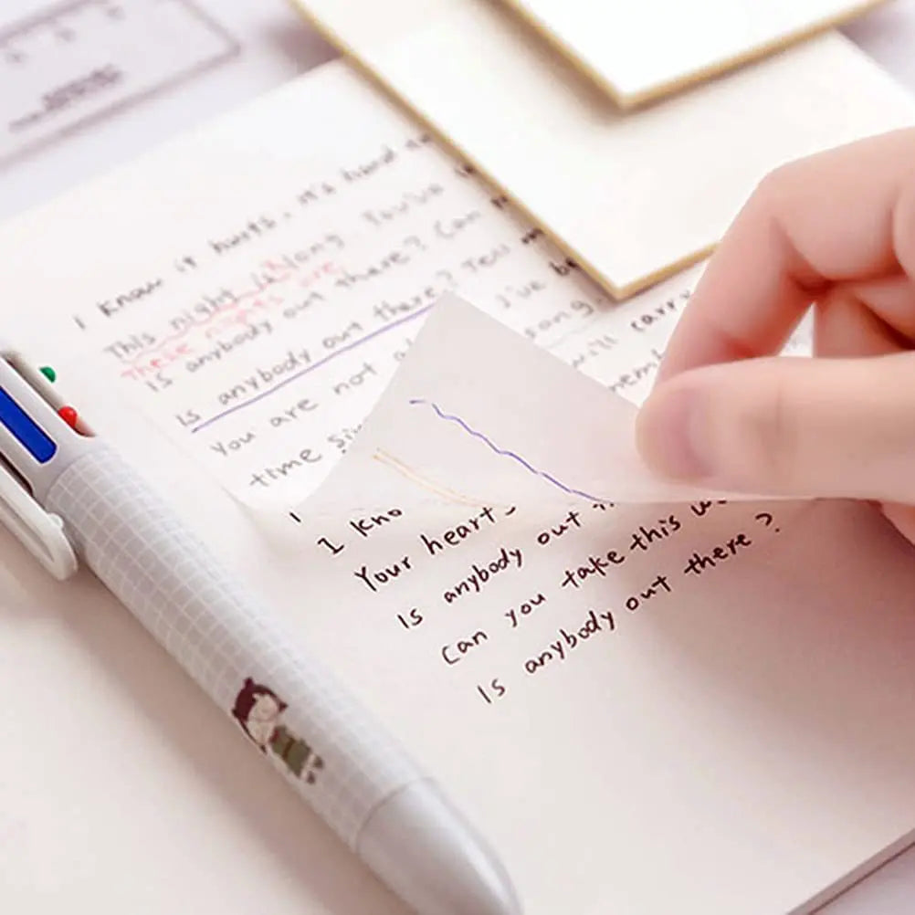 📝 The Ghost Note: Transparent & Waterproof PET Sticky Note Set