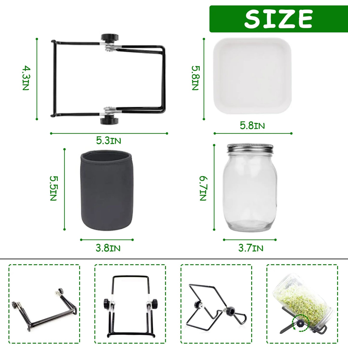 🌱 Harvest Health at Home: The Deluxe Glass Seed Sprouting Jar Kit